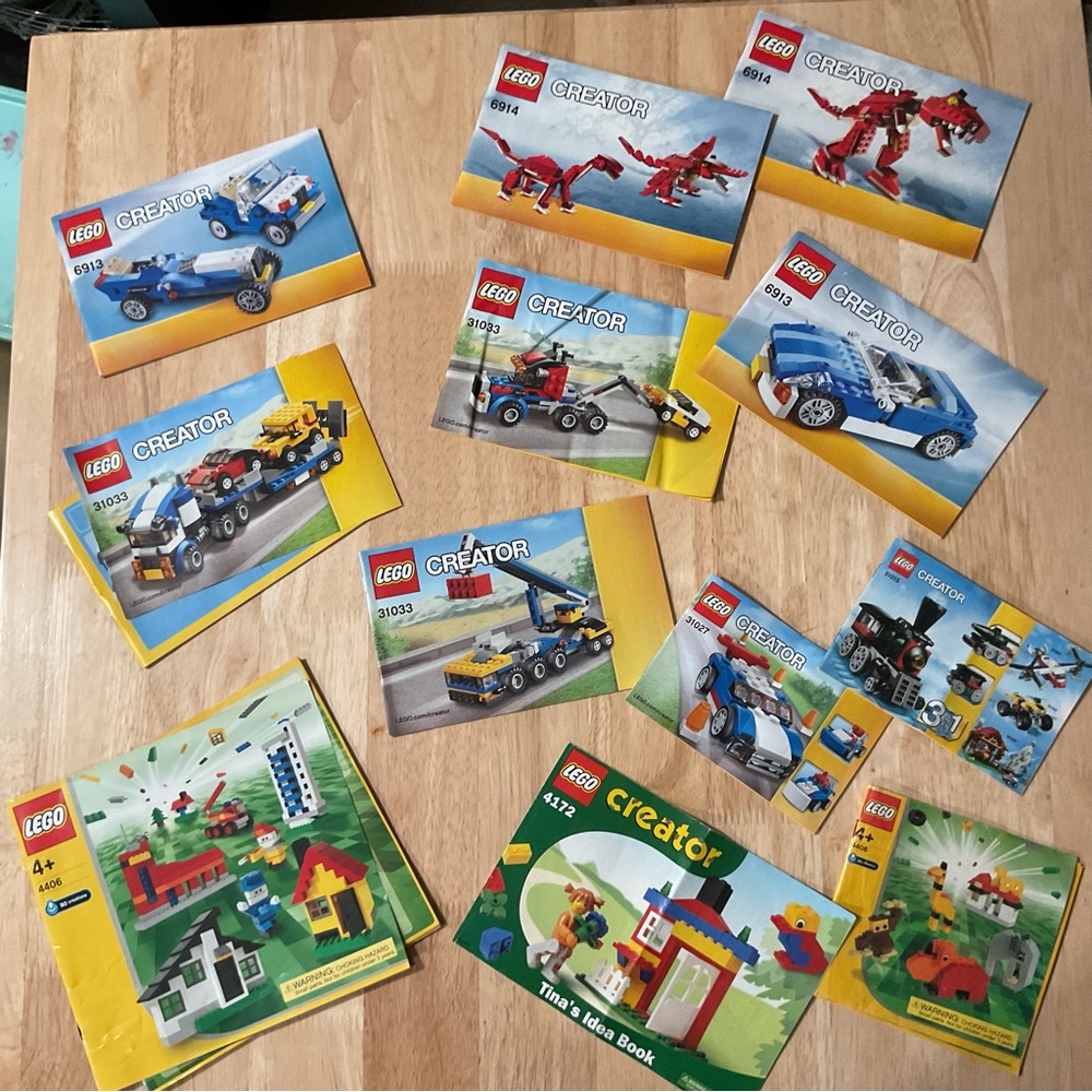 Lot x12 Lego Creator Instruction Manual Directions Only Cars Zoo Dinosaur Train